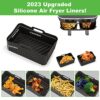 Silicone Air Fryer Liner, 7PCS Air Fryer Accessories for Ninja Dual AF400UK &Tower T17088&AF300UK, 8.46inch Reusable Air Fryer Liners & Gloves &