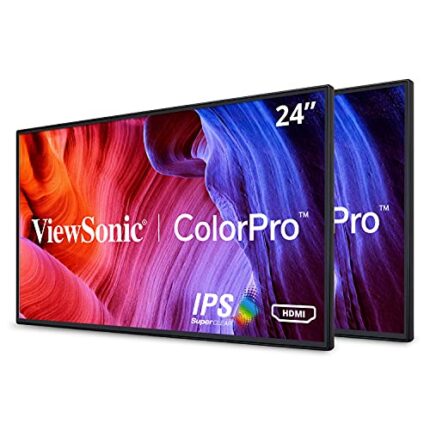 ViewSonic VP2468_H2 24-Inch Premium Dual Pack Head-Only IPS 1080p Monitors with ColorPro 100% sRGB Rec 709, 14-bit 3D LUT, Eye Care, HDMI, USB, D