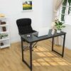 Foxemart Writing Computer Table Modern Sturdy Office Desk 32" PC Laptop Notebook Study Desk for Home Office Workstation, Black