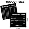 2pcs Air Fryer Cooking Times Chart Sticker,10.5x9.5cm Waterproof Air Fryer Conversion Chart Sticker,Kitchen Fryer Sheet Cooking Frying Time Refer