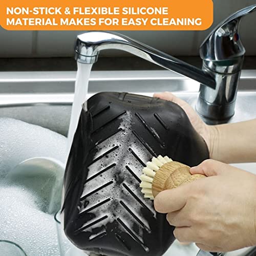 Silicone Air Fryer Liner for Ninja Dual Air Fryer AF400UK, AF300UK & Tower T17088, Reusable Food Grade Silicone Pot Basket, 2 PCS Air Fryer Liner