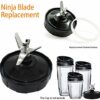 Blender Replacement Parts for Nutri Ninja, Blade Replacement 6 fins Compatible with Nutri Ninja BL450-70, BL451-70, BL454-70, BL455-70,BL482-70 B