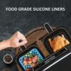 2 PCS Silicone Air Fryer Pads, with 2 Pcs Silicone Brushes,Non-Stick Air Fryer Liners, Reusable Air Fryer Accessories, for Air Fryers and Kitchen