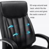 LZQDM Office Chair Desk Ergonomic Swivel Executive Adjustable Task Computer High Back Chair with Back Support in Home,Black