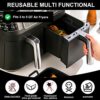 2Pcs New Upgrade Collapsible Silicone Pot for Ninjas Dual Air Fryer, Foldable Silicone Double Air Fryer Liners Basket, Air Fryer Rack Accessories