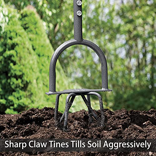 Jardineer Garden Twist Tiller Manual, Garden Twist Cultivator with Steel Shaft, Durable Garden Claw Cultivator, Ideal Gardening Hand Twist Tiller
