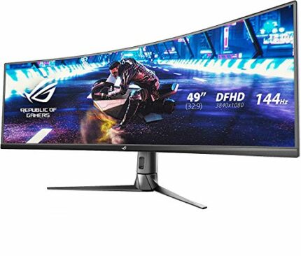 ASUS ROG Strix XG49VQ 49” Curved Gaming FreeSync Monitor 144Hz Dual Full HD HDR Eye Care with DP HDMI Black