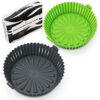 WAFE Reusable Silicone Air Fryer Liner - Easy to Clean Non-Stick Basket w/Bevelled Edges & Drain Channel - Kitchen Cooking Pot Accessories, Heat