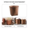TOYANDONA Office Wastebasket 1pcs Woven Waste Basket, Round Wicker Waste Paper Bin Rubbish Basket for Bedroom Bathroom Offices or Home, S Waste B