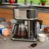 Russell Hobbs 26230 Attentiv Coffee Maker - Filter Coffee Machine with Cold Brew Function, Milk Frother and Touch Screen Controls, Stainless Stee