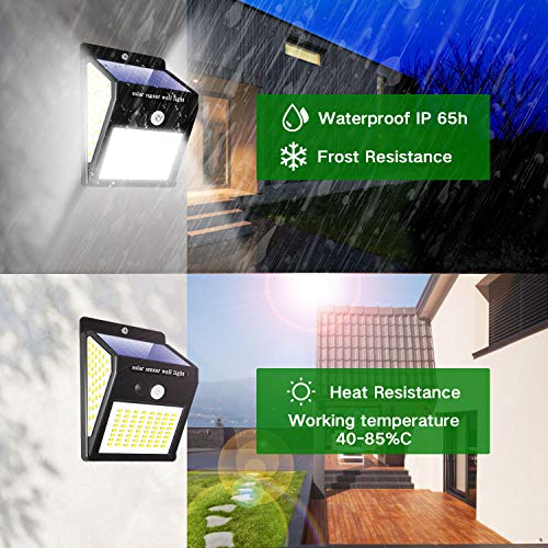 Gute Upgraded Solar Lights Outdoor,144 LED Solar Wall Lights Outdoor,IP65 Waterproof Solar Motion Sensor Security Lights With120°Wide Solar Power