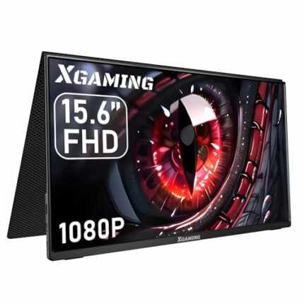 XGaming Portable Monitor 15.6 Inch 1920 × 1080 FHD IPS Monitor Screen with HDR10/HDMI/Type-C/USB-C Eye Care Computer Display, Dual Built-in Speak