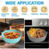 3Pcs Air Fryer Accessories, Air Fryer Liners, 7.8inch Reusable Silicone Air Fryer Liner with Stainless Steel Grilling Rack Double Basket Air Frye
