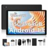 TOSCiDO Android 13 Tablet 10 Inch, 8Core 2.0Ghz,WiFi+4G LTE/SIM, 15GB RAM+64GB ROM+1TB SD Expand,1920 * 1200 FHD,13MP Dual Camera, 8000mAh,BT 5.0