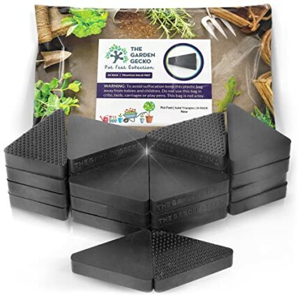 The Garden Gecko Invisible Pot feet for outdoor plant pots and flowers, solid rubber pot risers with a custom non-slip triangle surface grip | 24
