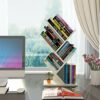 WAYERTY Tree Desktop Bookshelf Storage Rack,standing Book Organizer Shelf Simple Open Study Organizer Bookcase Office Home Decor Space White 31x1