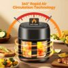 Air Fryer Oilless Oven with 8 Presets Rapid Air Circulation, 4.5L Capacity, LED Touch Control, Visible Cooking Air Fryers, Black