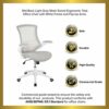 EMMA + OLIVER Mid-Back Light Gray Mesh Ergonomic Task Office Chair, White Frame - Flip-Up Arms