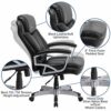 Flash Furniture Hercules Series Big & Tall 500 lb. Rated Executive Swivel Ergonomic Office Chair with Arms, Silver, Black LeatherSoft, Set of 1