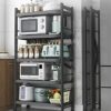 JHKGY 5-Tier Storage Shelving Unit Metal Shelf, Foldable Shelves with Wheels Storage Shelving Unit,Organizers Rolling Cart Display Wire Rack,for