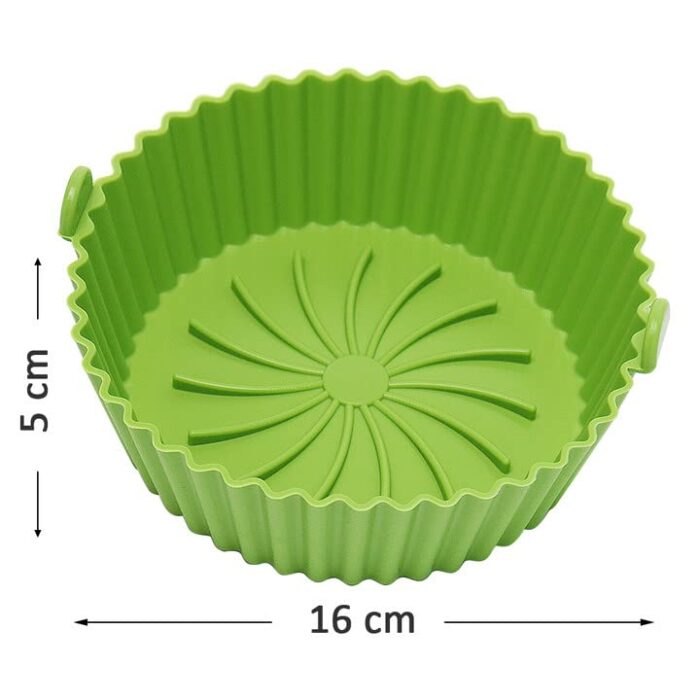 2 Pack Air Fryer Silicone Pot Liners, Replacement of Parchment Paper Liners, Non-Stick Reusable Air Fryer Liners (Top6.3"+Bottom5.3'')