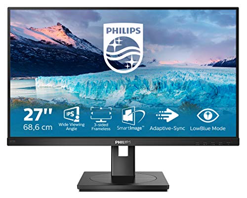 PHILIPS 272S1AE - 27 Inch FHD Monitor,75Hz, 4ms, IPS, Height adjust, Speakers, FlickerFree, AdaptiveSync (1920 x 1080, 250 cd/m², HDMI/VGA/DP/DVI