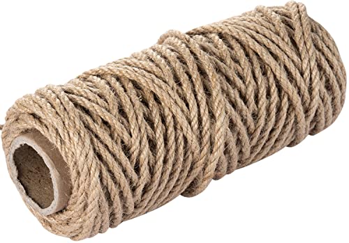 Jute Twine String 4mm Thick 100 Feet Heavy Duty Strong Hessian Jute Rope Natural Brown Garden Sisal Rope for Decoration Garden Crafts and Bundlin