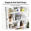 armocity Bookshelf 5 Tier Tall Industrial Bookcase Wood Metal Frame Standing Book Shelf, Display Bookshelves Storage Organizer for Bedroom Living