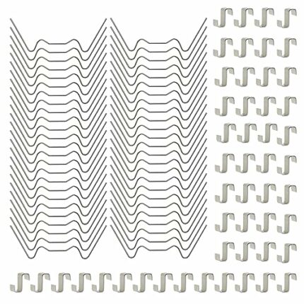 100 Pcs Greenhouse Glass Clip - Stainless Steel Greenhouse Window Clips Glass Pane Fixings Clips(50x W Glazing Clip and 50x Z Fixing Clip)