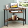 DINGZZ Triangle Computer Desk Small Space Study Desk Home Office With Keyboard Tray Desk