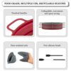 2 x Collapsible Air Fryer Silicone Liners with Gloves & Brushes, Reusable Food Grade Air Fryer Accessories (Grey & Berry)
