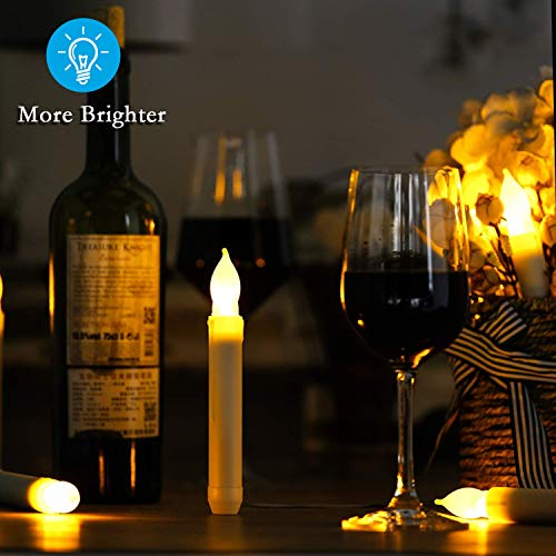 Raycare 12PCS LED Taper Candle Lights, Harry Potter Floating Candles, Flameless Battery Operated Window Candles for Valentine's Day Party Decorat