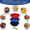 3 Pcs Reusable high Food Silicone Grade Air Fryer Liner,Airfryer Accessories for 3-5 Litre Round Air Fryer Liners,Kitchen Accessories Air Fryer A