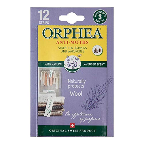 Orphea Anti Moth Strips - Floral Scented Moth Repellent for Wardrobes Drawers Shelves - Wardrobe Fresheners for Wool - Moth Paper Strips for Clot
