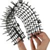 Yukiyi 12pcs 15.5 * 20cm Anti Cat Spikes Plastic Scat Mat with Repellent Mats Prickle Stirp Pet Deterrent Net 8 U-shaped Pegs for Garden, Fence