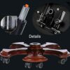 DLOETT Genuine Leather Home Solid Wood Swivel Chair Office Reclining Executive Chair Computer Mini Massage Chair (Color : Rosso)