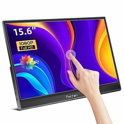 Portable Monitor Touchscreen,15.6 Inch 1920x1080 USBC Portable Monitor with HDMI USBC Ultra-Slim IPS Display, Plug&Play,HDR External Monitor for