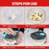 ZIERIPY Multi-Function Manual Food Chopper,Manual Food Processor Vegetable Chopper, Portable Hand Pull String Garlic Mincer Onion Cutter for Onio