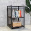 HANS CAO Industrial 3-Shelf Printer Stand, Rustic Printer Cart with Wheels, Large Printer Desk Cart with Storage Shelves, Office Organizer for Ho