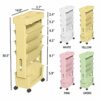 yeavs 5-Tier Mobile Bookshelf, Rolling Bookcase Book Storage Rack, Movable File Folder Organizer Cart with Wheels for Home Study Office Living Ro