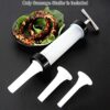 Sausage Stuffer,Hanheld Manual Sausage Maker with 3 Size Filling Nozzles Attachment,Food Grade Meat Stuffing Filler for Household Use(White)