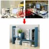 Desktop Bookshelf,with Tray Free Style Space Saving Desk Storage Organizer Great for Desk Vanity Tabletop in Home Or Office-d 40x15x47cm(16x6x19i