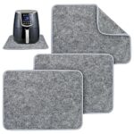 3Pcs Heat Resistant Mats for Air Fryer, 40 * 30cm Felt Heat Proof Mat Kitchen Worktop Protector with Appliance Sliders for Ninja Air Fryer, Coffe