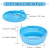 SALMY 2 Pack Collapsible Ninja Dual Air Frayer Liners SiIicone 7.5 Inches, Upgraded Design 2023 Reusable Baking Trays,Fit for Most 3-5QT air fray
