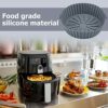2Pcs Silicone Air Fryer Liners Reusable Air Fryer Silicone Pot Heat Resistant Round Silicone Baking Pan/Basket Air Fryer Accessories Paper Liners