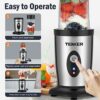 TENKER Personal Blender for Shakes and Smoothies, 850W Smoothie Bullet Blender for Kitchen with Small Cup Blender Grinder, 2 * 17Oz To-Go Cups an