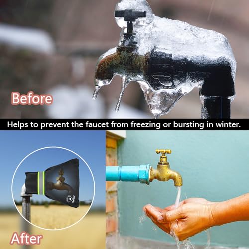 DAYGOS Outside Tap Covers for Winter - Waterproof Thickened Tap Cover with Insulated Cotton, Faucet Frost Protector Jacket, Protect from Freezing