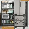 JHKGY 5-Tier Storage Shelving Unit Metal Shelf, Foldable Shelves with Wheels Storage Shelving Unit,Organizers Rolling Cart Display Wire Rack,for