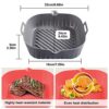 2Pcs Air Fryer Silicone Liners, Reusable Air Fryer Square Pot, Fit for 4 To 7 QT Air Fryer (Red+Gray)