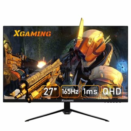 XGaming 27 Inch Gaming Monitor QHD 165Hz 2560x1440,1ms, 16:9 Wide Screen, 99% SRGB, IPS,FreeSync Compatible, Eye Care, 2x HDMI (144Hz) &2x DP(165